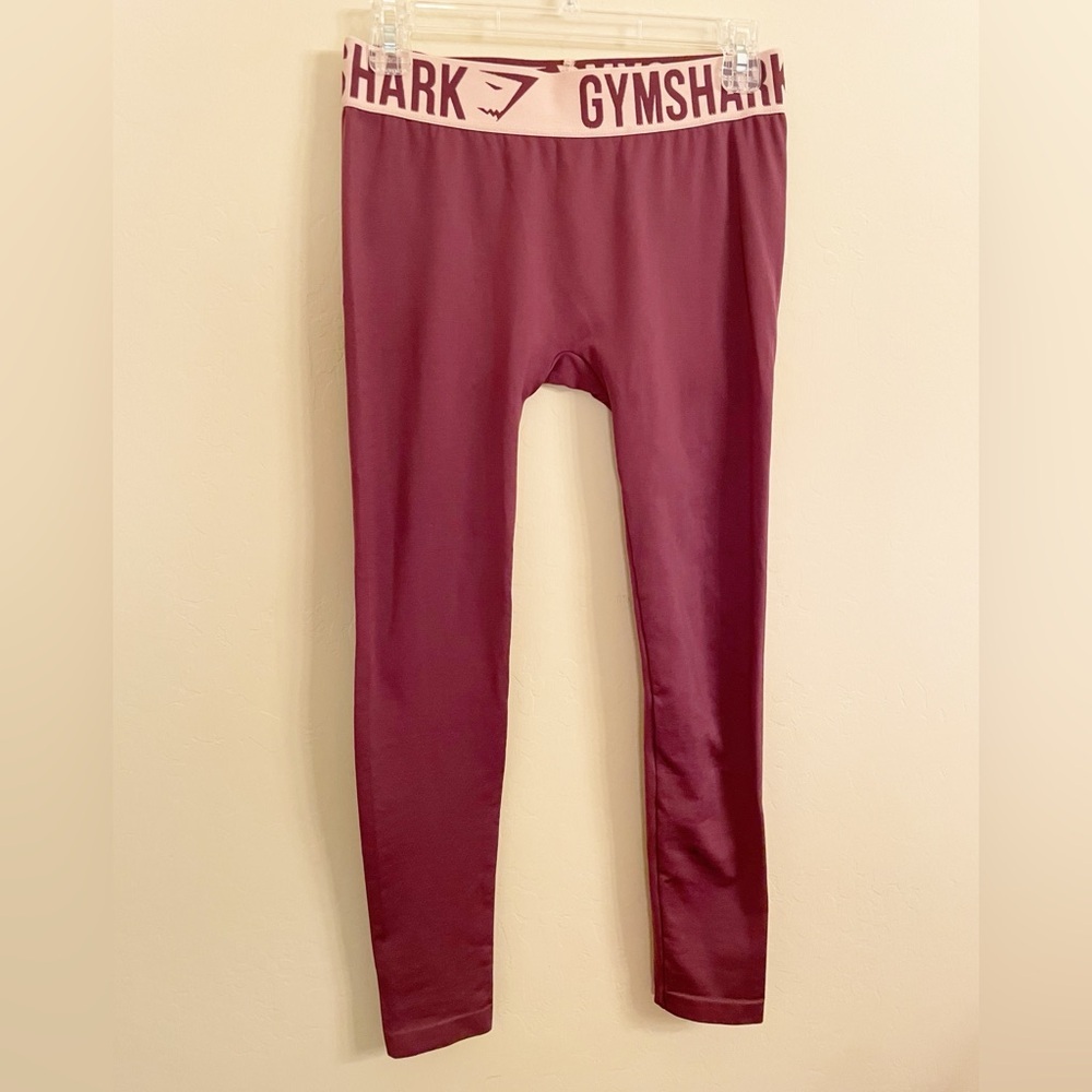 Gymshark Leggings Ruby Marled Red Flex Logo Waistband Leggings Small